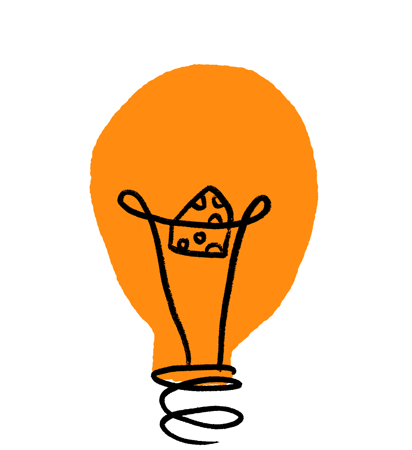 An animated light bulb